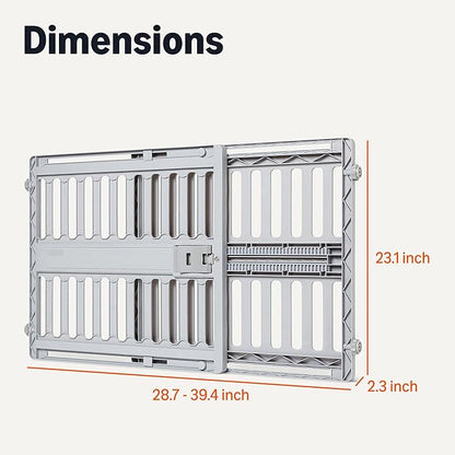 Amazon Basics Adjustable Wide 28.7–39.4", Walk Through Pet Gate, Ideal for Small to Medium Breeds, and Senior Dogs