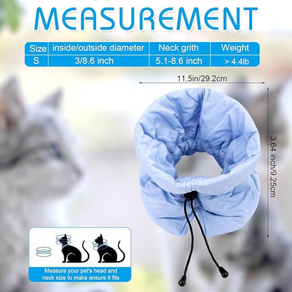 Adjustable Recovery Collar - Lightweight, Waterproof & Soft for Cats & Dogs - Prevents Licking Wounds (S)