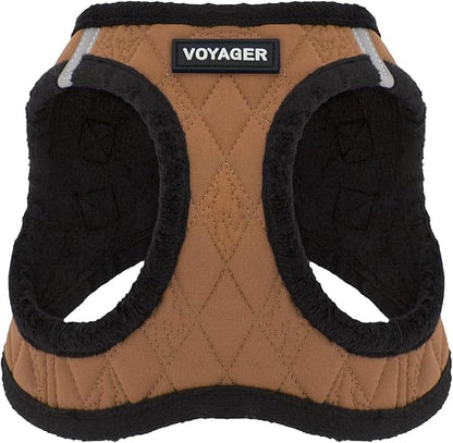Best Pet Supplies - All Weather Plush, Reflective, No Pull Harness for Small, Medium Dogs, Cats - Secure with Hook & Loop Fastener, Buckle, Double D-Rings - Beige Plush, S