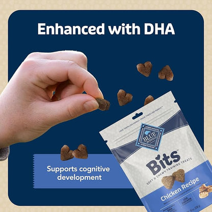 Blue Buffalo Bits Soft Dog Treats for Training, Made with Natural Ingredients & Enhanced with DHA, Chicken Recipe, 19-oz Bag