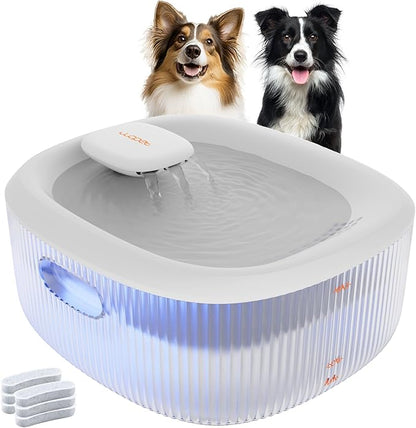WOPET Dog Water Fountain for Large Dogs, 6L/205oz/1.7Gal Automatic Dog and Cat Water Fountain, Pet Water Dispenser with 6 Filters, Ultra-Quiet Pump, Great for Large Dogs Cats and Multi-Pet Home
