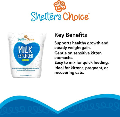 Revival Animal Health Shelter’s Choice Kitten Milk Replacer Powder, Complete and Balanced Milk Formula for Kittens and Adult Cats, Supports Healthy Growth and Digestion, 3.5 lb