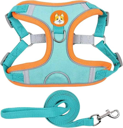 Dog Collar Pet Dog Harness and Leash Set Adjustable Harness Reflective Breathable Small Dog Pet Supplies