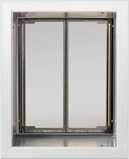 PlexiDor Performance Pet Doors for Dogs and Cats - Wall Mount Dog Door with Lock and Key - White, Large Size