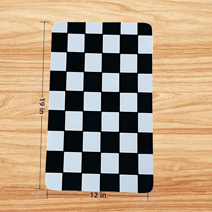 Cat Feeding Mat Dog Feeding Mat Absorbent Dog Cat Bowl Mat (Black, 12" x19")