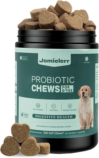 Probiotics for Dogs, 200 Soft Chews, Support Gut Health, Diarrhea Relief, Seasonal Allergies, Dog Probiotic Chews for Itchy Skin & Dog Yeast Infection, Chicken Flavor