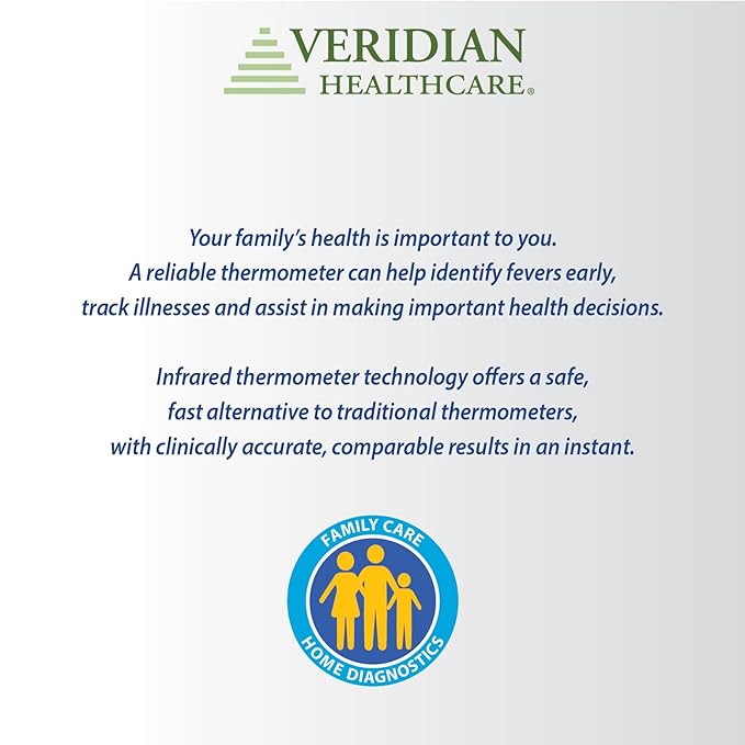 Veridian Handheld Fahrenheit/Celsius Non-Contact Thermometer LCD Display 09-178