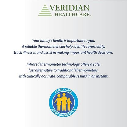 Veridian Handheld Fahrenheit/Celsius Non-Contact Thermometer LCD Display 09-178