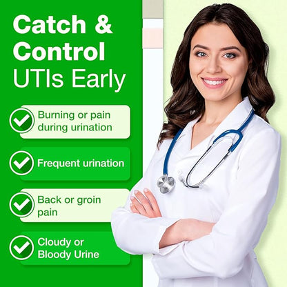 Easy@Home Urinary Tract Infection Test Strips 25 Pack, Individual Pouch UTI Urine Testing Kit for Urinalysis and Detection of Leukocytes and Nitrites (UTIPOUCH-25P)