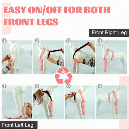 ROZKITCH Dog Leg Sleeve for Front Right Left Leg, Pet Prevent Licking Wound Elbow Knee Protector, Dog Recovery Suit Cone Collar Alternative for Sprain ACL CCL Arthritis Joint Care Rabbit 2XL