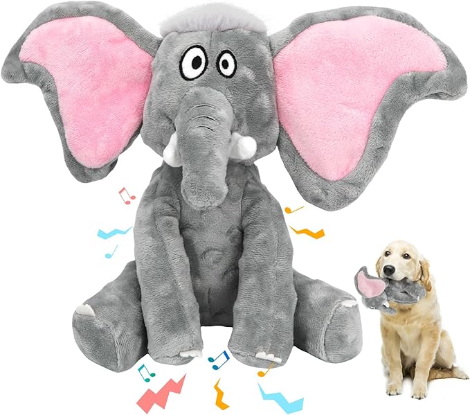 Letsmeet Plush Large Dog Toys with Squeaker and Crinkle Paper, Interactive Puppy Chew and Teeth Cleaning Toy, Pet Toys for Small, Medium and Large Dogs