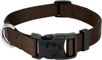 Country Brook Petz - Everyday Nylon Dog Collar for Large, Medium, and Small Dogs and Puppies - for Everyday Use in 10+ Warm Colors (Small, 3/4 Inch Wide, Brown)