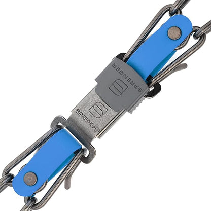 Herm Sprenger Black Stainless Steel Dog Collar with Quick Release ClicLock Buckle O-Ring Biothane Insert Training Collar Made in Germany (Cerulean Blue, 25in x 4.0mm(Neck Size up to21-22in))