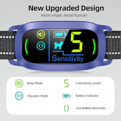FAFAFROG Dog Bark Collar, Rechargeable Smart Collar, Anti Barking Training Collar with 5 Adjustable Sensitivity Beep Vibration, Bark Collar for Large Medium Small Dogs (Purple)