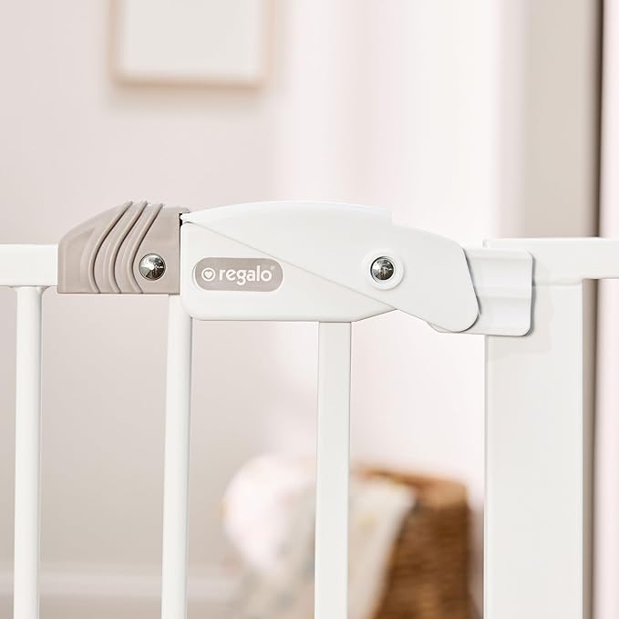 Regalo Safety 36" Extra Tall Baby Gate for Doorways & Bottom of Stairs, Pressure Mounted Walk Through Gate for Babies, Toddlers & Pets, Tested & Safe for 30 Years, American Designed, American Owned