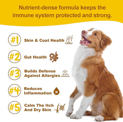 Allergy & Immune Support for Dogs Anti-Itch - Provide Seasonal Allergy Relief, Dog Probiotics for Itchy Skin, Ears, Eyes, and Stops Paw Licking - 90 Soft Chews