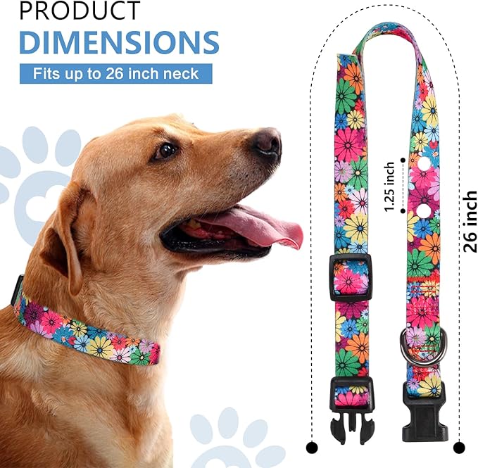 Rhea Rose 3/4 Inch Replacement Collar Strap Shock Collar with 2 Holes, Compatible with Nearly All Brands and Models of Underground Electric Dog Fences and Training Collars, Floral Pattern