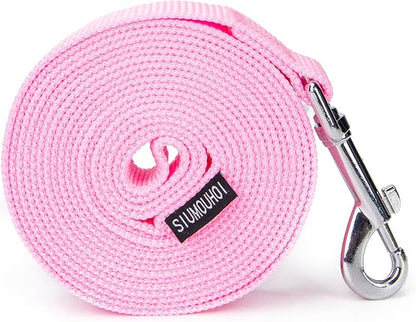 Strong Durable Nylon Dog Training Leash, 1 Inch Wide Traction Rope, 6 ft Long, for Small and Medium Dog (Pink, 6 Feet)