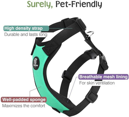 VavoPaw Dog Seat Belt, Safety Vest Dog Car Harness with Adjustable Buckle Dog Seat Belt for Vehicle Nylon Pet Safety Seat Belts Heavy Duty(L, Lake Blue)