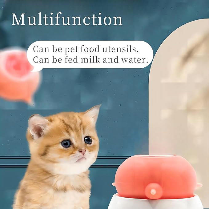 Puppy Feeder Milk Bowl, Silicone Bottle with 3 Nipples for Dogs Cats Puppies Kittens Nursing Station