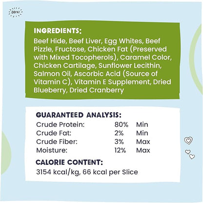 Pawstruck Bully Slices Premium Rawhide Chew Sticks, Beef Flavor - Low Fat, High Protein Treat for Small, Medium, and Large Dogs - No Artificial Ingredients - 1 lb Bag - Packaging May Vary