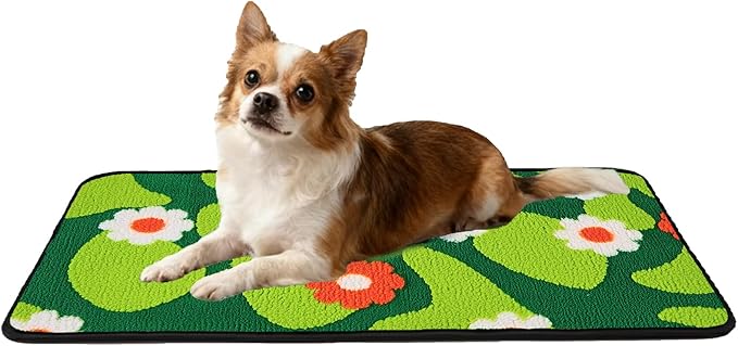 Qeils Reusable Puppy Pads for Small Dogs, Washable Pee Pads with Non-Slip , Absorbent Leakproof Mat for Crates, Playpens, Pet Beds & Whelping, Indoor Potty Training Grass Green, 16"x30", 2 Pack