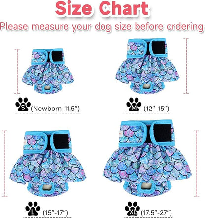 Langsprit Female Dog Diapers (3 Pack), Highly Absorbent, Reusable