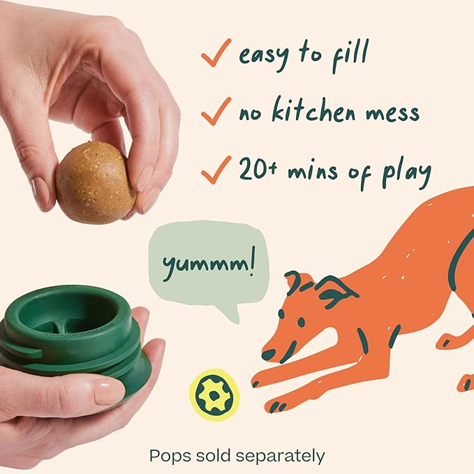 WOOF Pupsicle - Long-Lasting Interactive Dog Ball Toy to Keep Your Pup Busy and Distracted - Safe for Dogs - Low-Mess Design - Dog Toys for Small Dogs 10-25 lbs