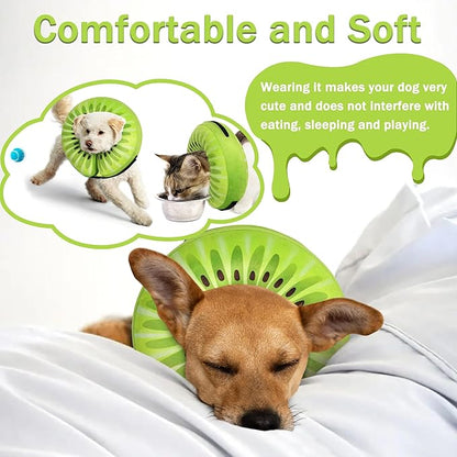 Recovery Donut Collar for Dogs & Cat,Inflatable Dog Cone Collar Alternative After Surgery,Soft Cone for Large Medium Small Dog,Adjustable Pet Neck Donut(Kiwi,Medium+)