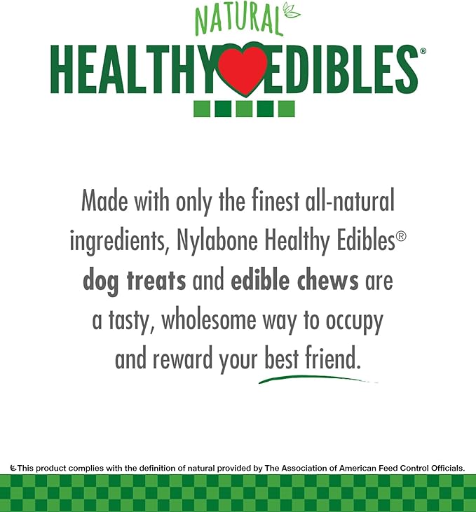 Nylabone Healthy Edibles Natural Dog Chews, Long Lasting Bones for Dogs, Ham, Bacon, & Venison Flavor Dog Treats, Medium (5 Count)