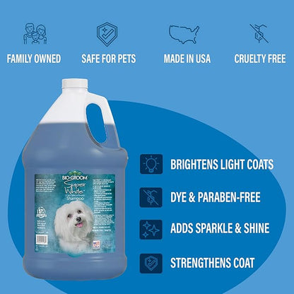 Bio-Groom Super Whitening Dog Shampoo - Whitening Pet Shampoo, Dog Bathing Supplies, Puppy Wash, Dog Grooming Supplies, Cruelty-Free - 12 fl oz 1-Pack