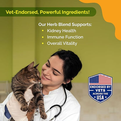 Kidney Support Drops | Cat Health & Wellness Drops with Rehmannia | Liquid Vitamins & Supplements for Kidney Function | Natural Cat Wellness Formula | 80 ml