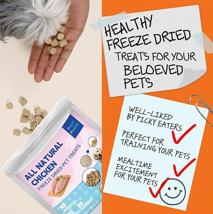Freeze Dried Chicken Healthy Training Treats Toppers for Pets, Single Fresh Raw Ingredient, Organic, Pure Balance, Natural, Grain Gluten Filler Free, Snacks, Dogs Cats (14oz)