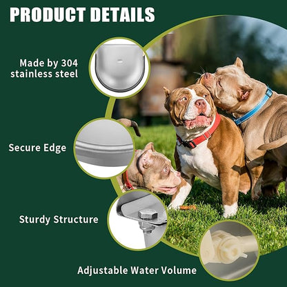 Automatic Animal Drinking Water Bowl, Stainless Steel Water Troughs for Livestock Water Dispenser for Horse,Goat,Pig,Dog Pet Feeder (Without Drainage Hole)