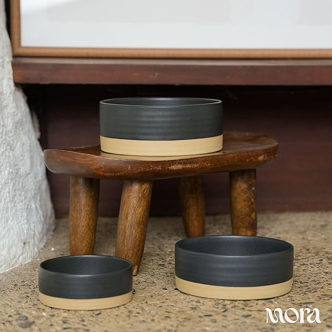 Mora Ceramic Pet Bowl Size Large - Food/Water Dish for Large Dogs, Cats, Great Dane, Mastiff, ect. 50oz or 8 Cups - Basic Bowls for Your Large Dog or Cat, Mix and Match for a Set - Liquorice