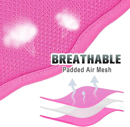 BARKBAY No Pull Dog Harness Large Reflective Dog Harness with Front Clip and Easy Control Handle for Walking Training Running with ID tag Pocket(Pink,S)