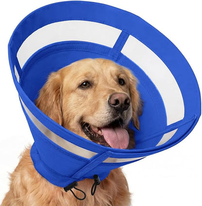 ASENKU Dog Cone Collar, Protective Recovery Dog Collar After Surgery, Comfy Adjustable Cone for Dogs to Stop Licking, Pet E-Collar for Small, Medium & Large Dogs(Blue, XL)