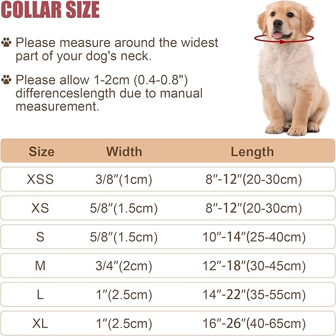 Reflective Dog Collar with Buckle Adjustable Safety Nylon Collars for Small Medium Large Dogs, Black XXS