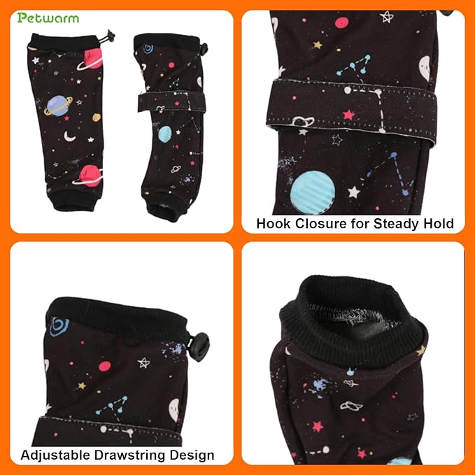 PetWarm Dog Recovery Sleeve 4pcs Set, Dog Leg Sleeve, Ideal for Comfort and Support During Pet Recovery, Suitable for Active or Support Recoverying Pet Use, Black, L