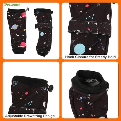 PetWarm Dog Recovery Sleeve 4pcs Set, Dog Leg Sleeve, Ideal for Comfort and Support During Pet Recovery, Suitable for Active or Support Recoverying Pet Use, Black, L