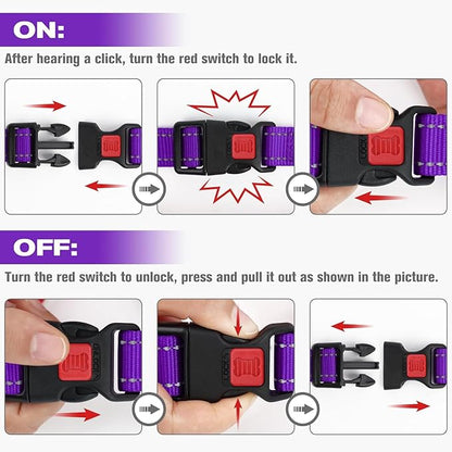 Joytale Martingale Collar for Dogs, Reflective Heavy Duty for Safety, Quick Release Buckle, Adjustable Nylon Collars for Puppy and XSmall Dogs Walking Training, Purple,XS