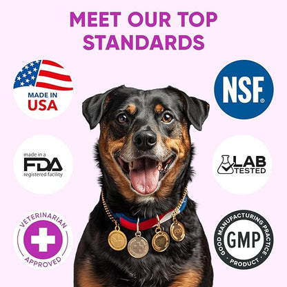 Dog Allergy Relief Chews for Itchy Skin - Seasonal and Food Allergy Chews for Shedding, Licking Paws, Hot Spot, Ears - USA Product - Omega 3 Fish Oil Skin & Coat Supplement - Anti Itch Immune Treats