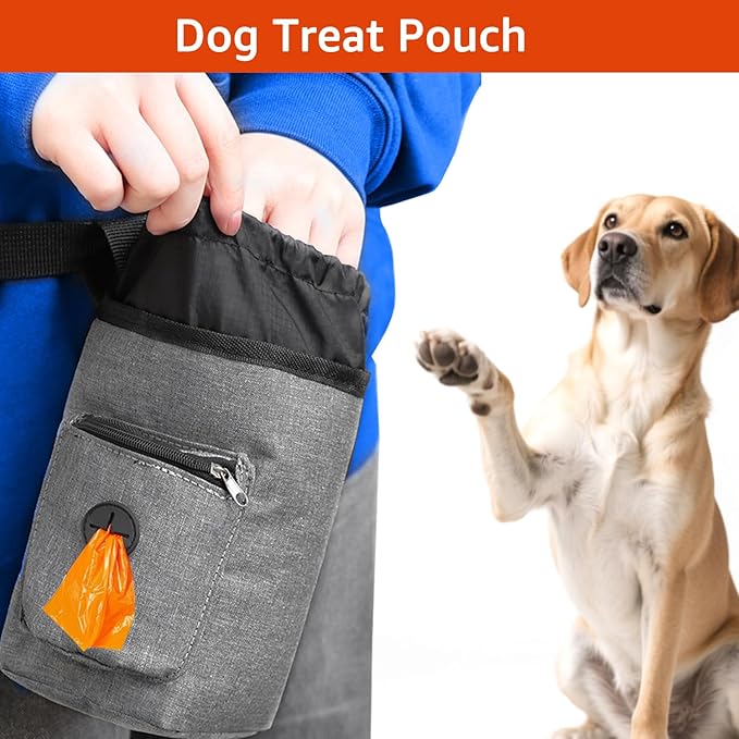 4Pack-Treat Pouch, Clicker for Training, Retractable Target Stick, Whistle for Lure Course, Agility Equipment Tools for Trainer, Cat Toilet Trainer Kit, Accessory for Pet Puppy Kitten Behavior Aids