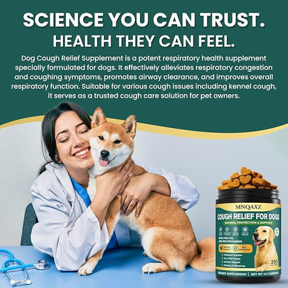 Dog Cough Relief Chews,Kennel Coughing Treatment,Natural Herbal Formula, Relief for Cough and Breathing Discomfort-100% Natural Respiratory Support,Safe Suppressant Treats