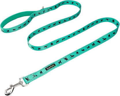 EcoBark Dog Leash - Soft & Reflective Training Leashes with Padded Handle - Soft, Strong, & Durable for Small, Medium or Large Dogs (Turquoise)