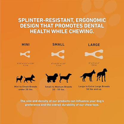 BetterBone - Hard Density - Ideal for Strong to Aggressive Chewers - All-Natural, Nylon-Free Dog Chew Toys - Non-Toxic, Promotes Dental Health, Splinter-Resistant, Sustainably Made