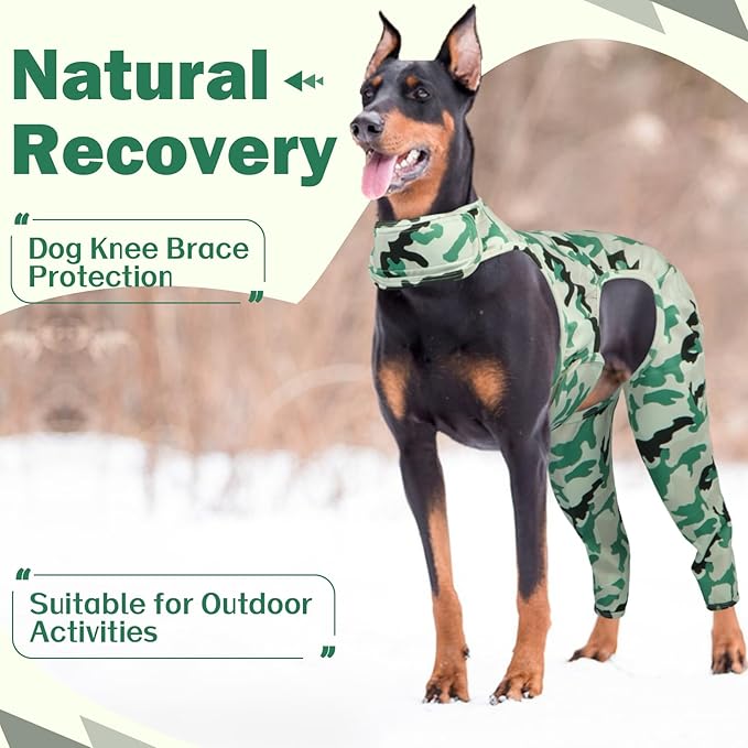 ROZKITCH Dog Sleeve to Prevent Licking Back Leg Rear Legs, Pet Wound Elbow Protector, Dog Recovery Suit Cone Collar Alternative for Sprain ACL CCL Arthritis Joint Care Camouflage 2XL