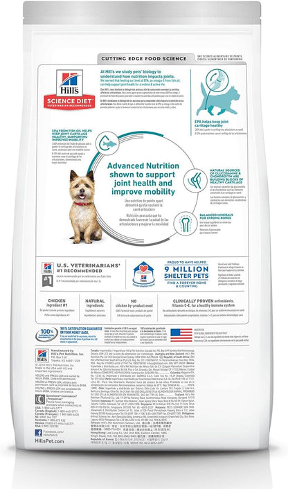 Hill's Science Diet Adult Healthy Mobility Small Bites Dry Dog Food, Chicken Meal, Brown Rice, & Barley, 30 lb. Bag