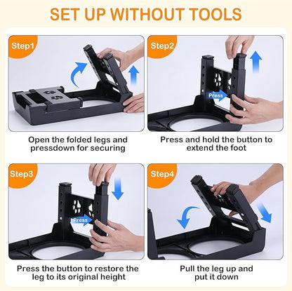 LALOBLUE Elevated Dog Bowls, Raised Dog Bowl with 2 Stainless Steel Dog Food Bowls, Dog Bowls Stand Adjusts to 5 Heights 2.95", 8.46", 9.65", 10.82", 12.01" for Small Medium Large Dogs Cats Pets,Black