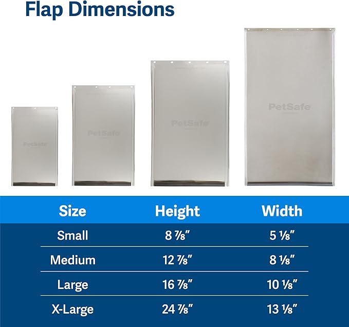 PetSafe Original Replacement Flap - Doggie Door Vinyl Replacement Flap for Sliding Glass Pet Door - Durable & Made with Non-Toxic Materials - 12 7/8" H x 8 1/8" W - Medium